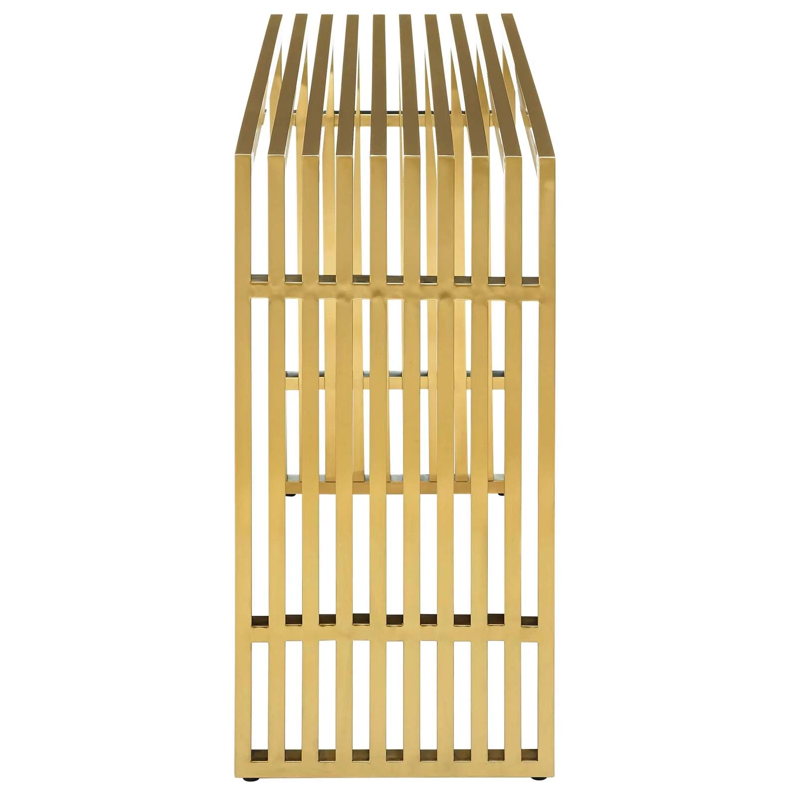 Gridiron Stainless Steel Console Table