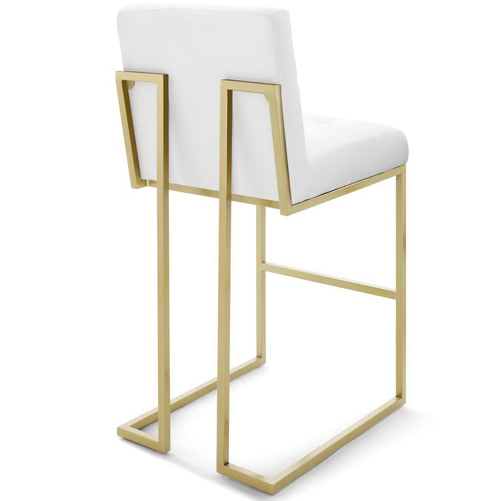 Privy Gold Stainless Steel Upholstered Fabric Bar Stool