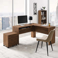 Render Wood Desk and File Cabinet Set