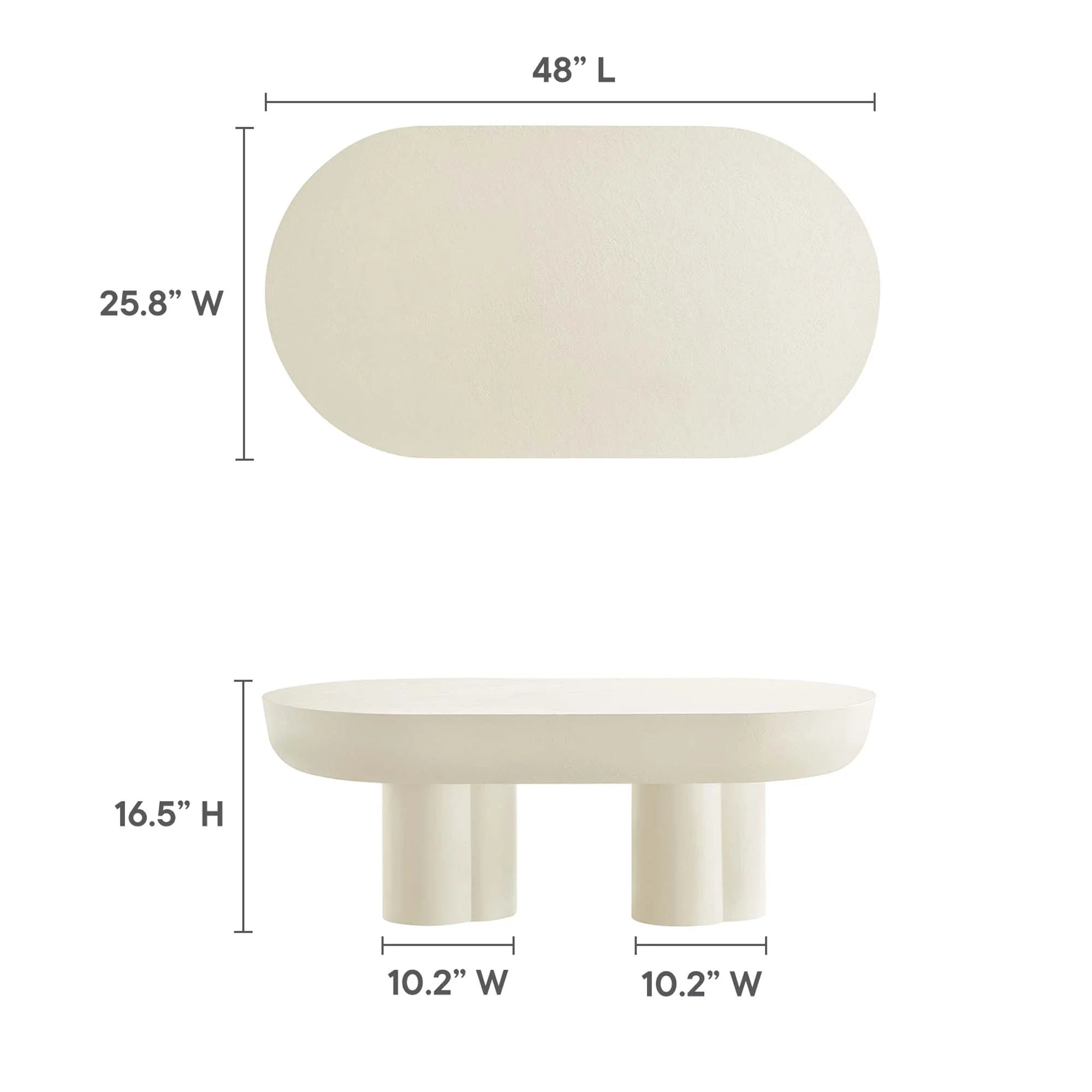 Caspian Oval Concrete Coffee Table