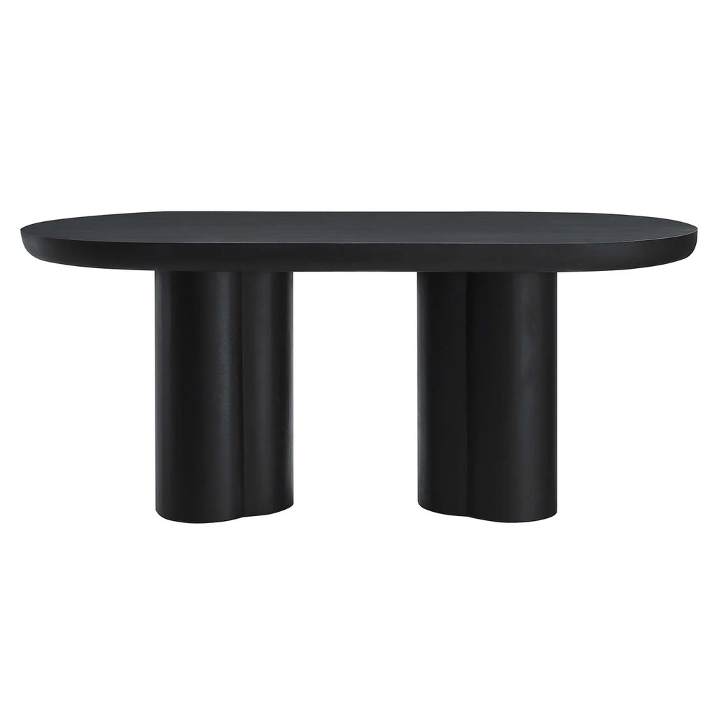 Mesa de comedor ovalada de hormigón Caspian de 183 cm