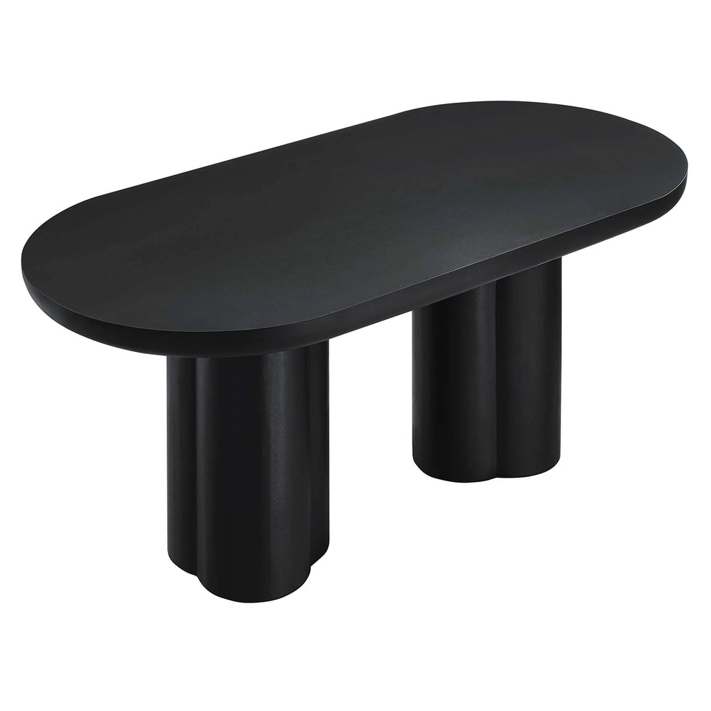 Mesa de comedor ovalada de hormigón Caspian de 183 cm