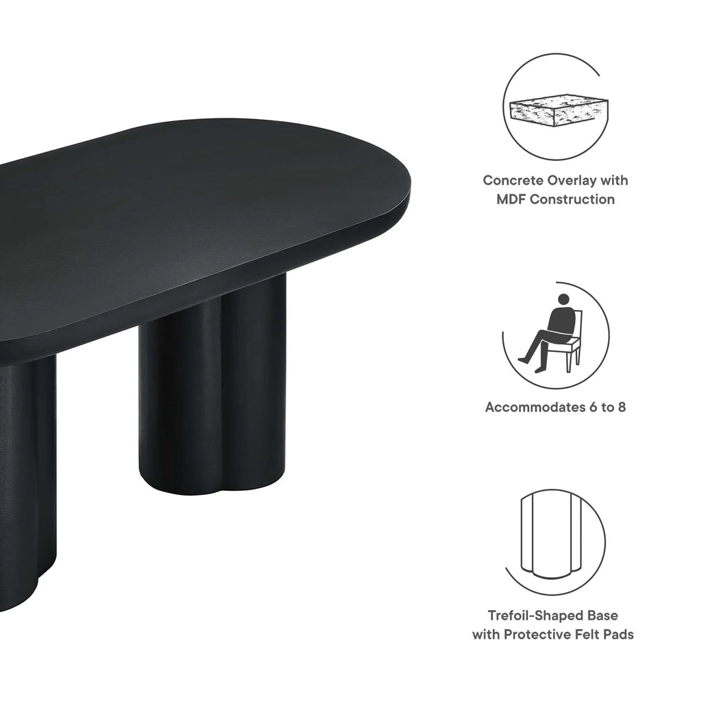Mesa de comedor ovalada de hormigón Caspian de 183 cm
