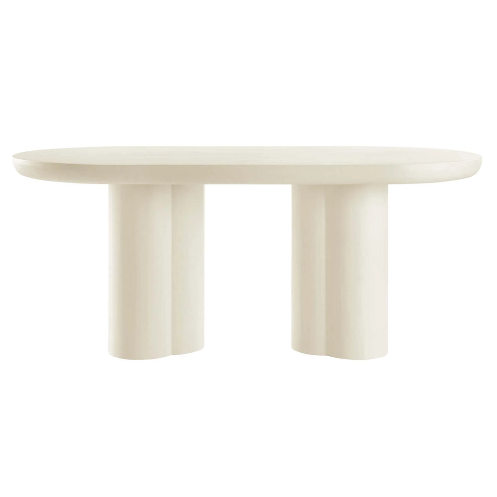 Mesa de comedor ovalada de hormigón Caspian de 183 cm