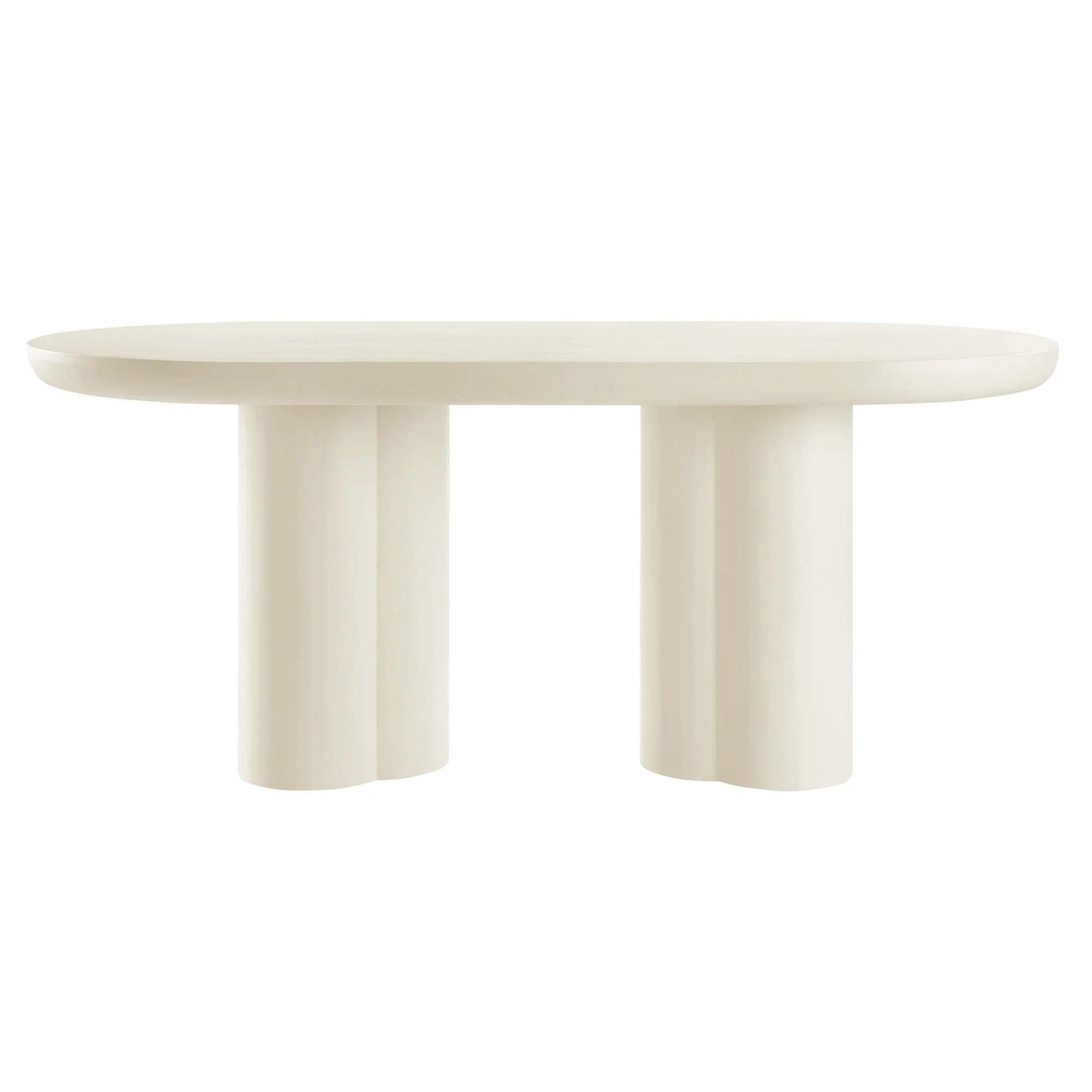 Mesa de comedor ovalada de hormigón Caspian de 183 cm