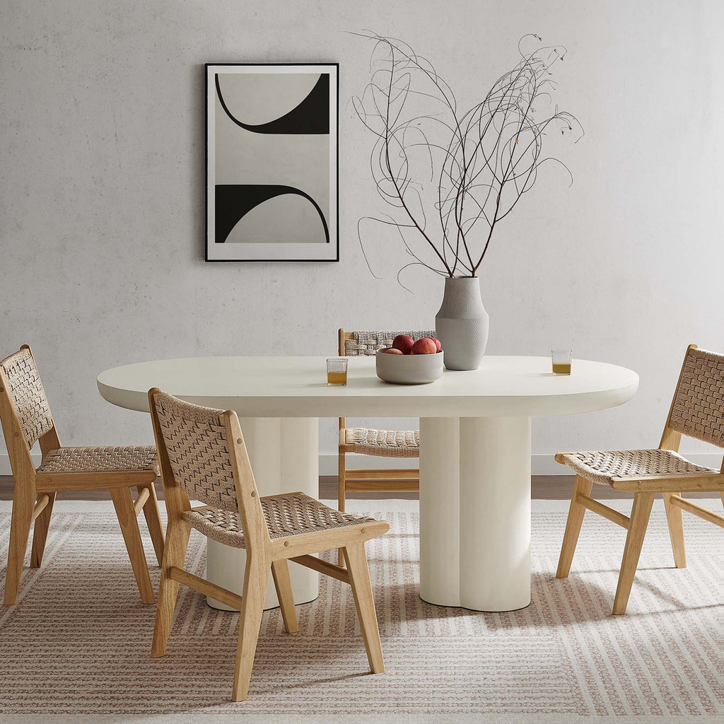 Mesa de comedor ovalada de hormigón Caspian de 183 cm