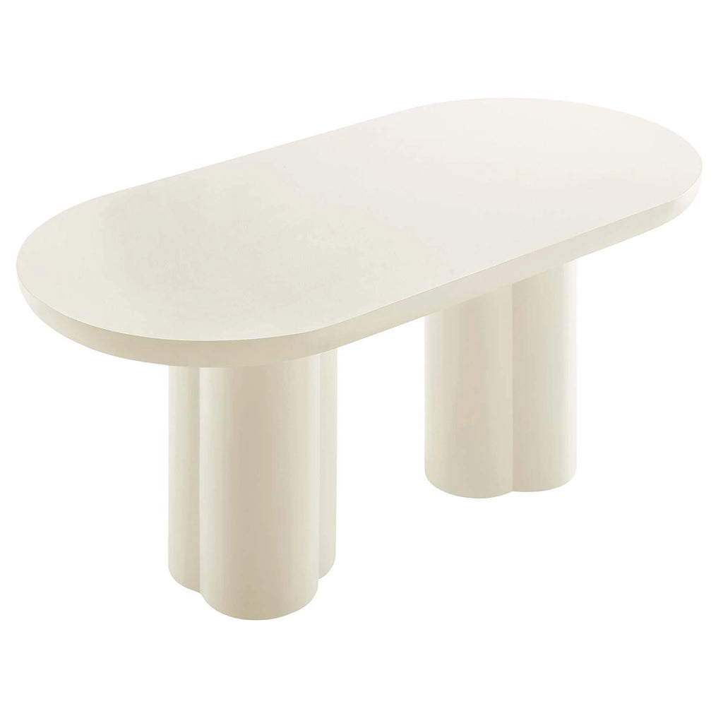 Mesa de comedor ovalada de hormigón Caspian de 183 cm