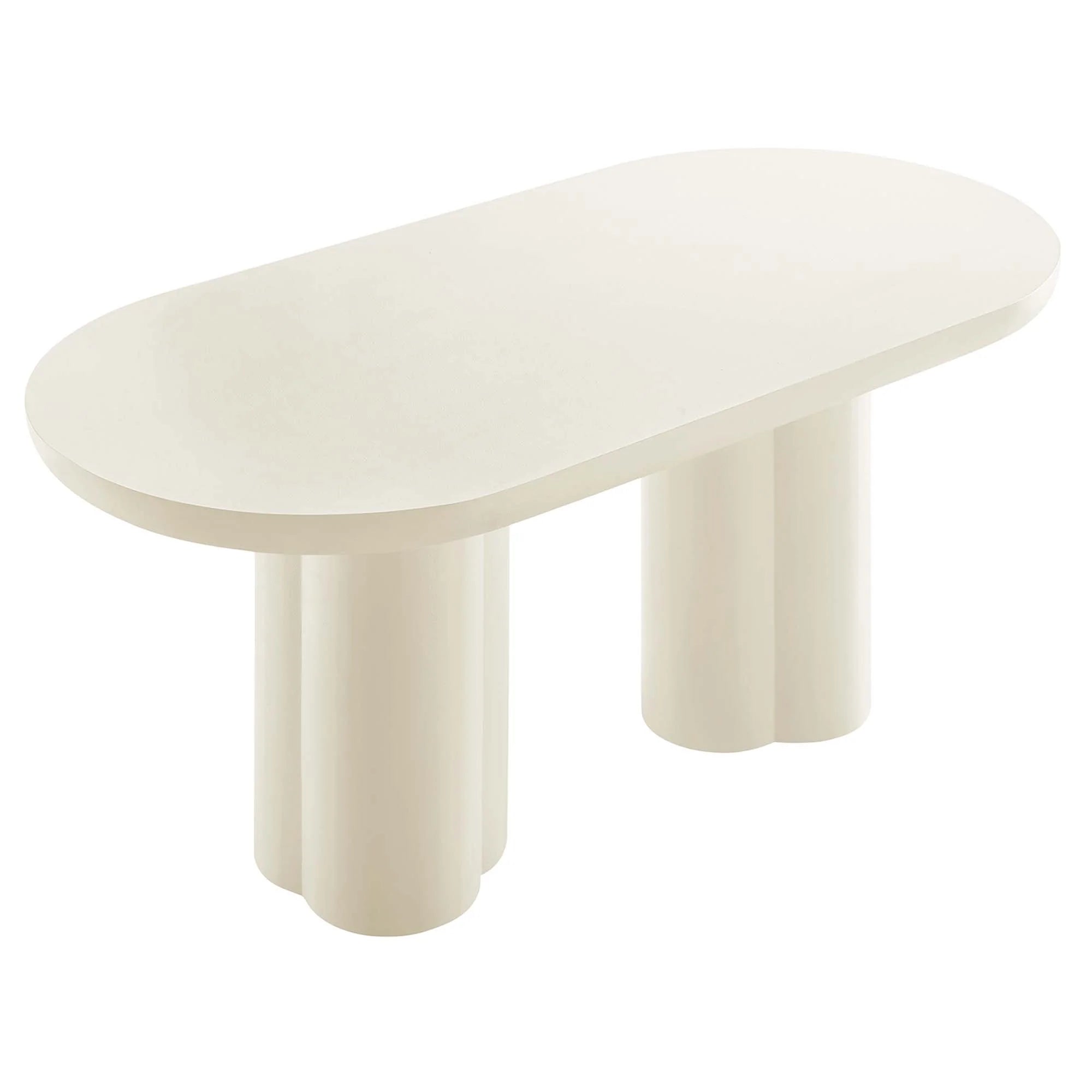Mesa de comedor ovalada de hormigón Caspian de 183 cm