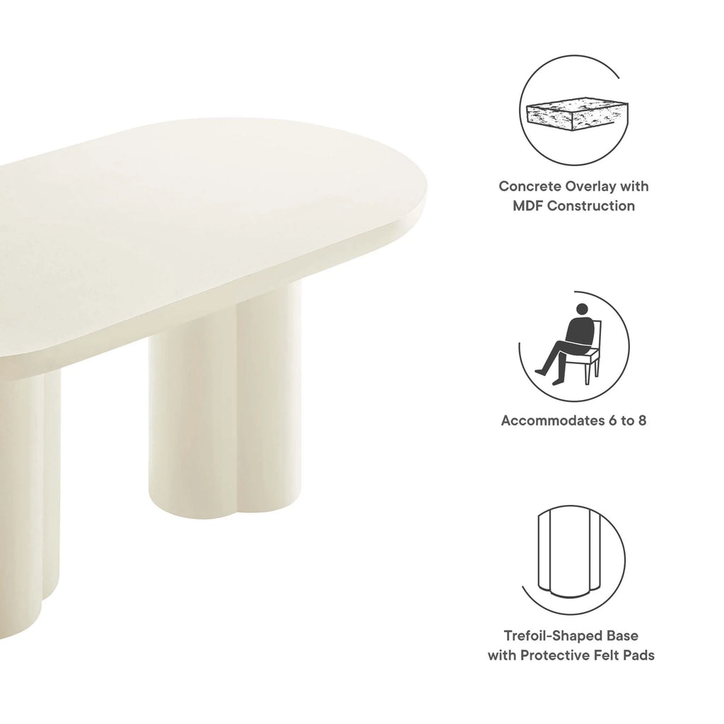 Mesa de comedor ovalada de hormigón Caspian de 183 cm