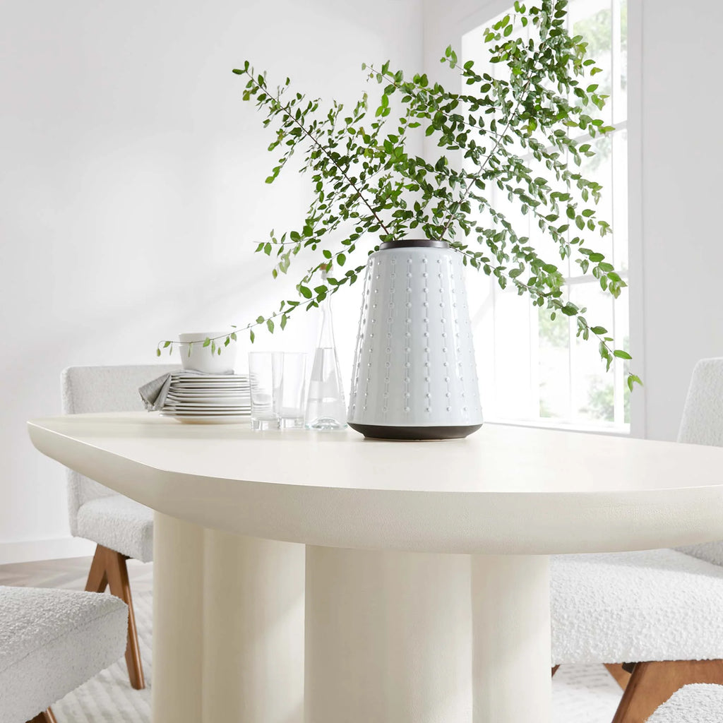 Mesa de comedor ovalada de hormigón Caspian de 183 cm