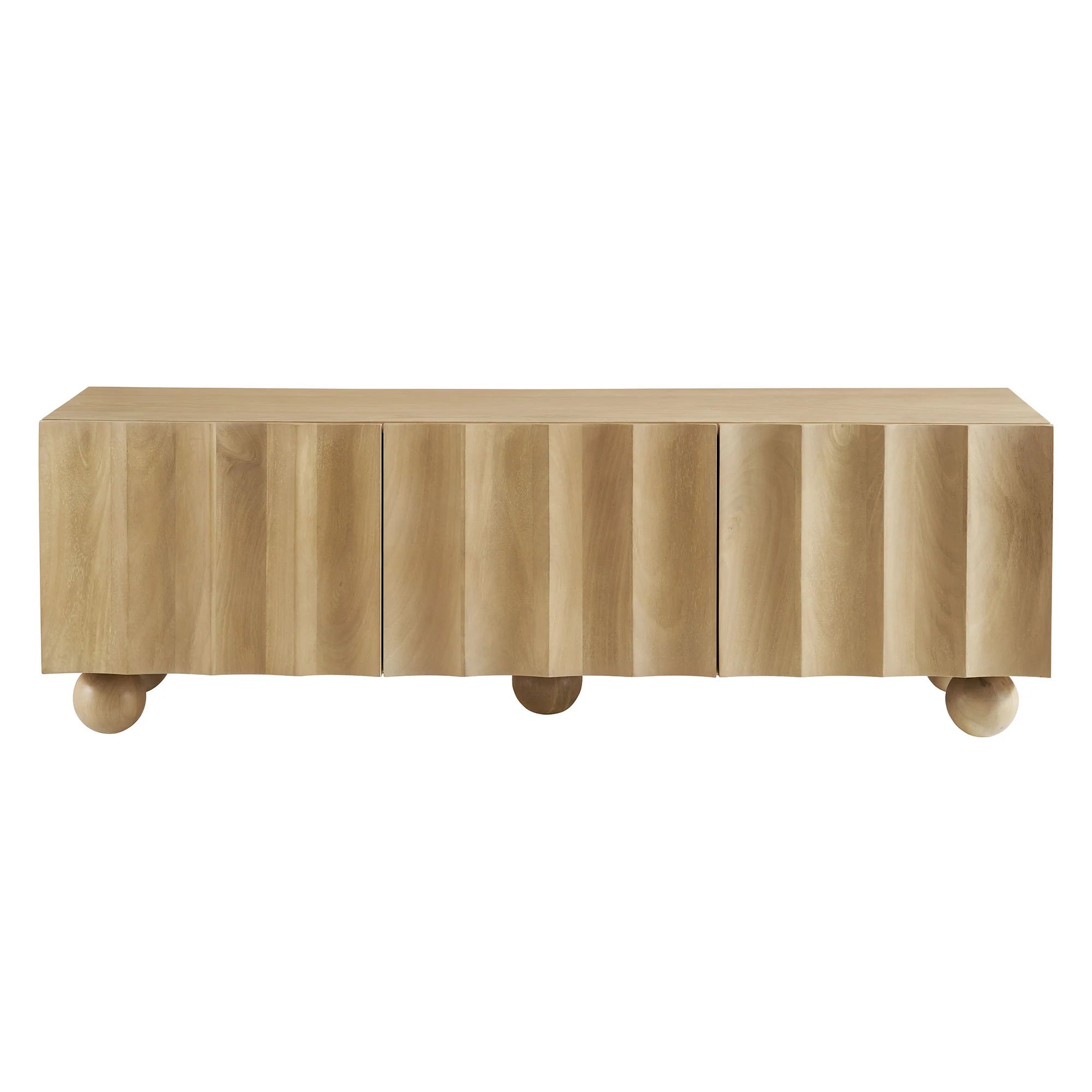 Sorren Scalloped Wood TV Stand