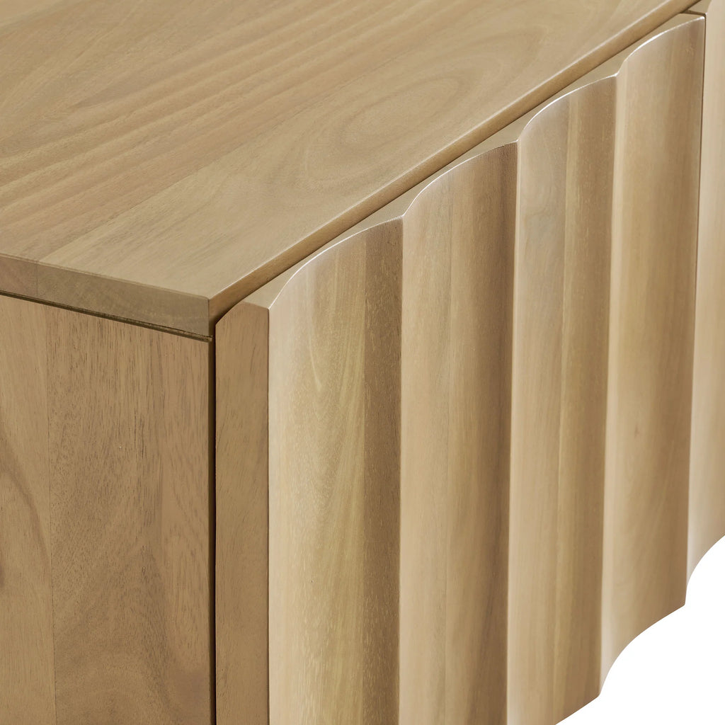 Sorren Scalloped Wood TV Stand