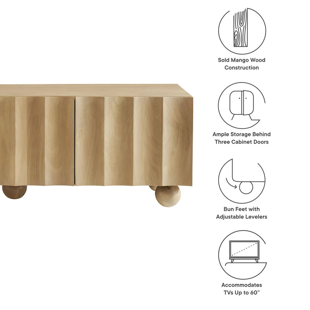 Sorren Scalloped Wood TV Stand