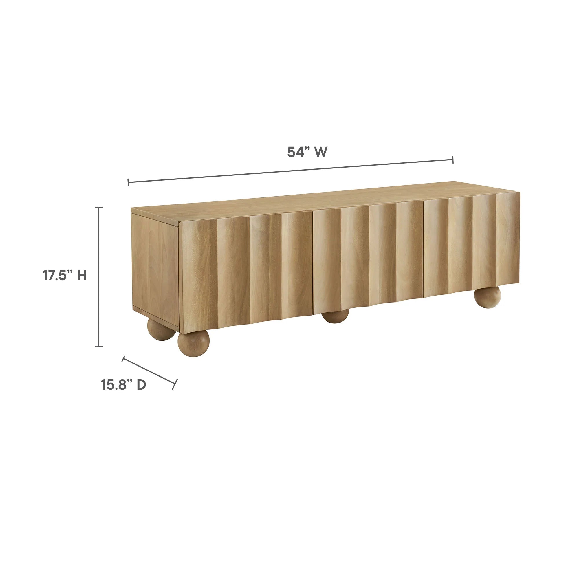 Sorren Scalloped Wood TV Stand
