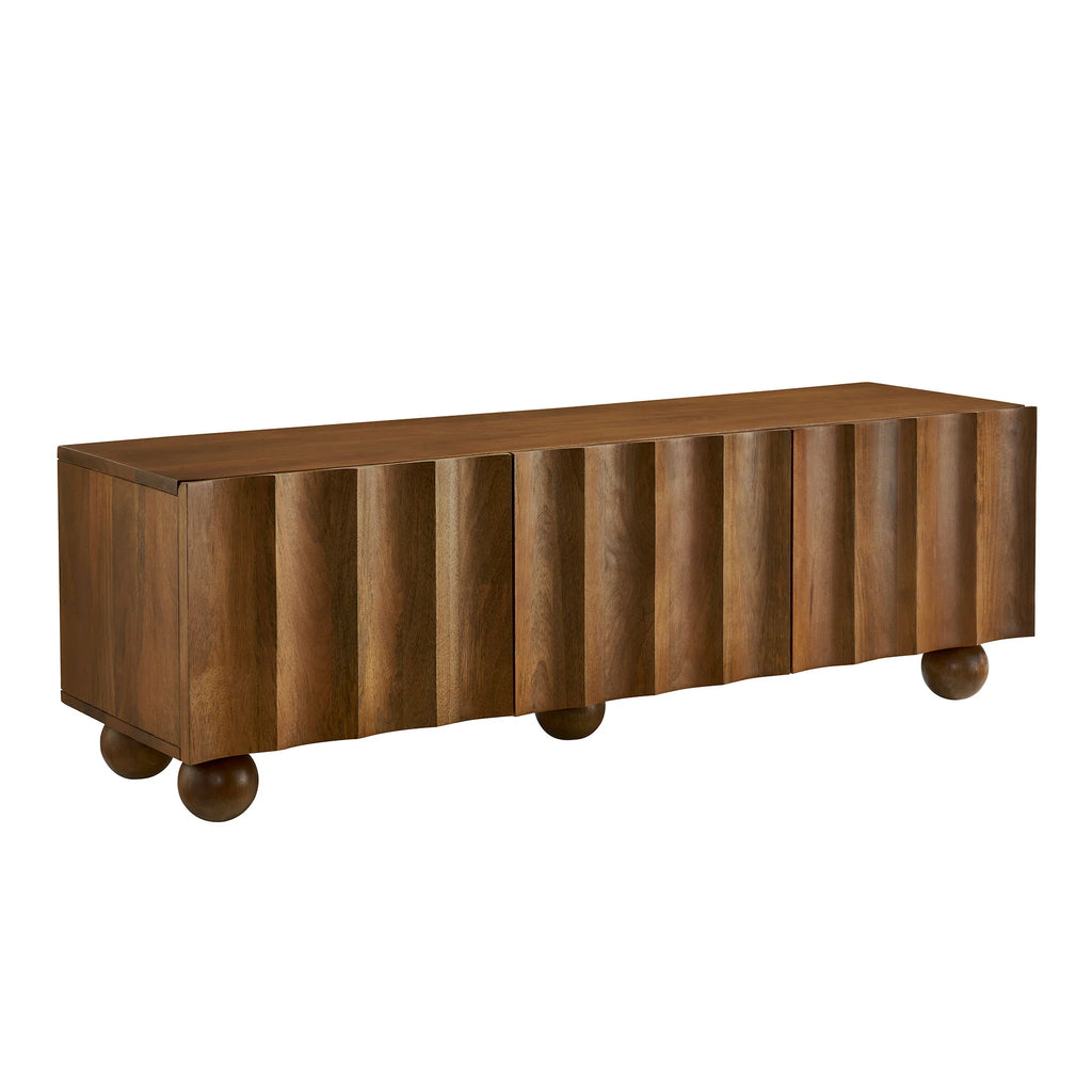 Sorren Scalloped Wood TV Stand