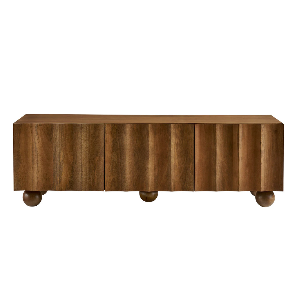 Sorren Scalloped Wood TV Stand