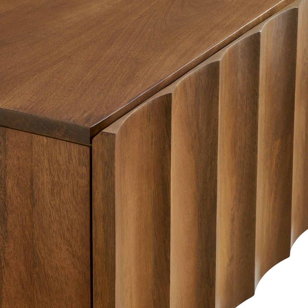 Sorren Scalloped Wood TV Stand