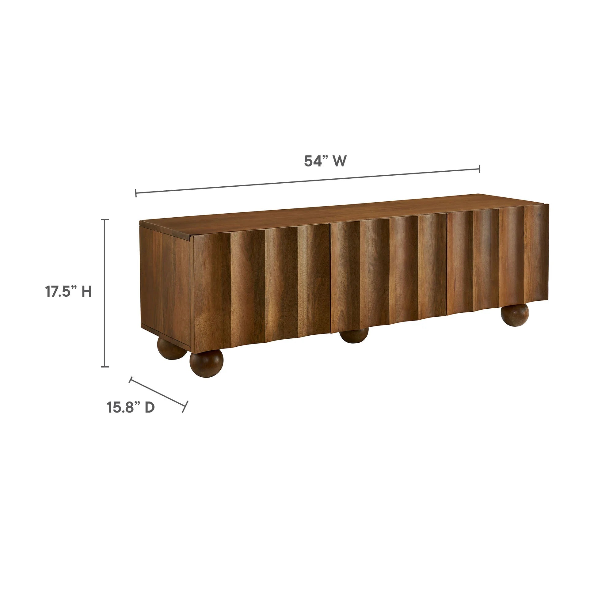 Sorren Scalloped Wood TV Stand