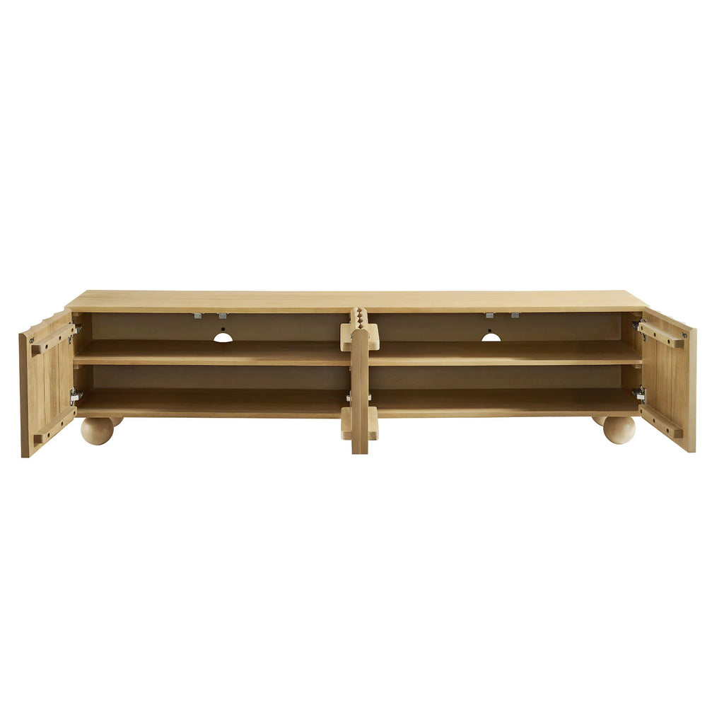 Sorren Scalloped Wood TV Stand