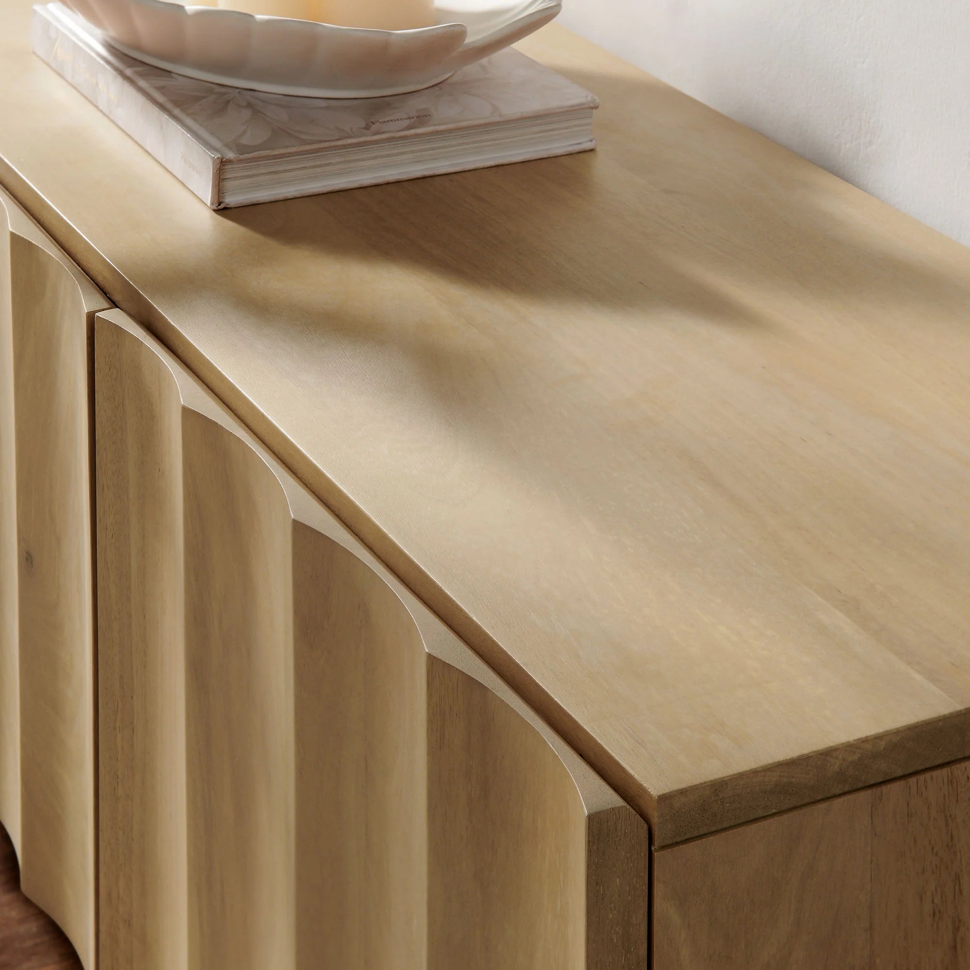 Sorren Scalloped Wood TV Stand
