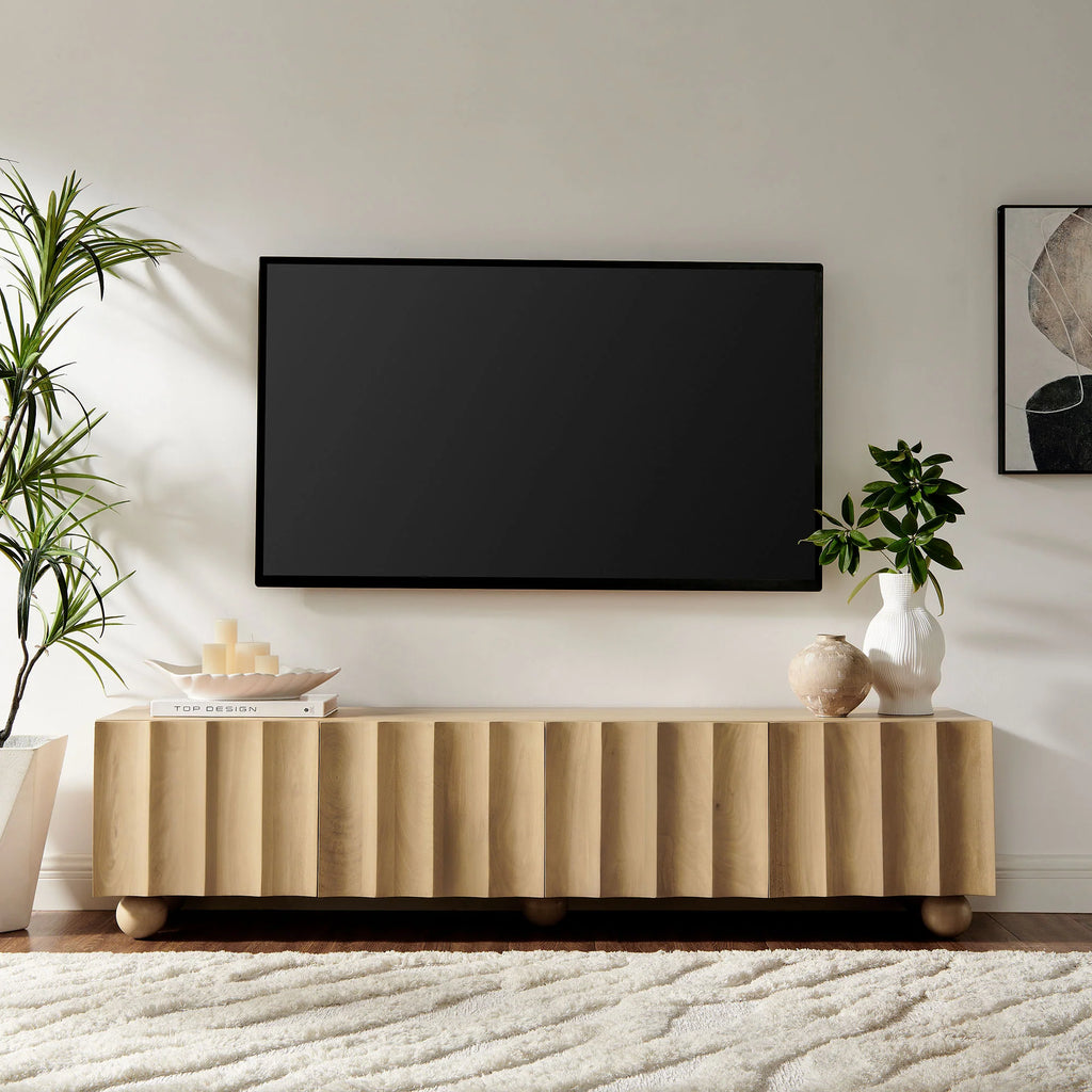 Sorren Scalloped Wood TV Stand
