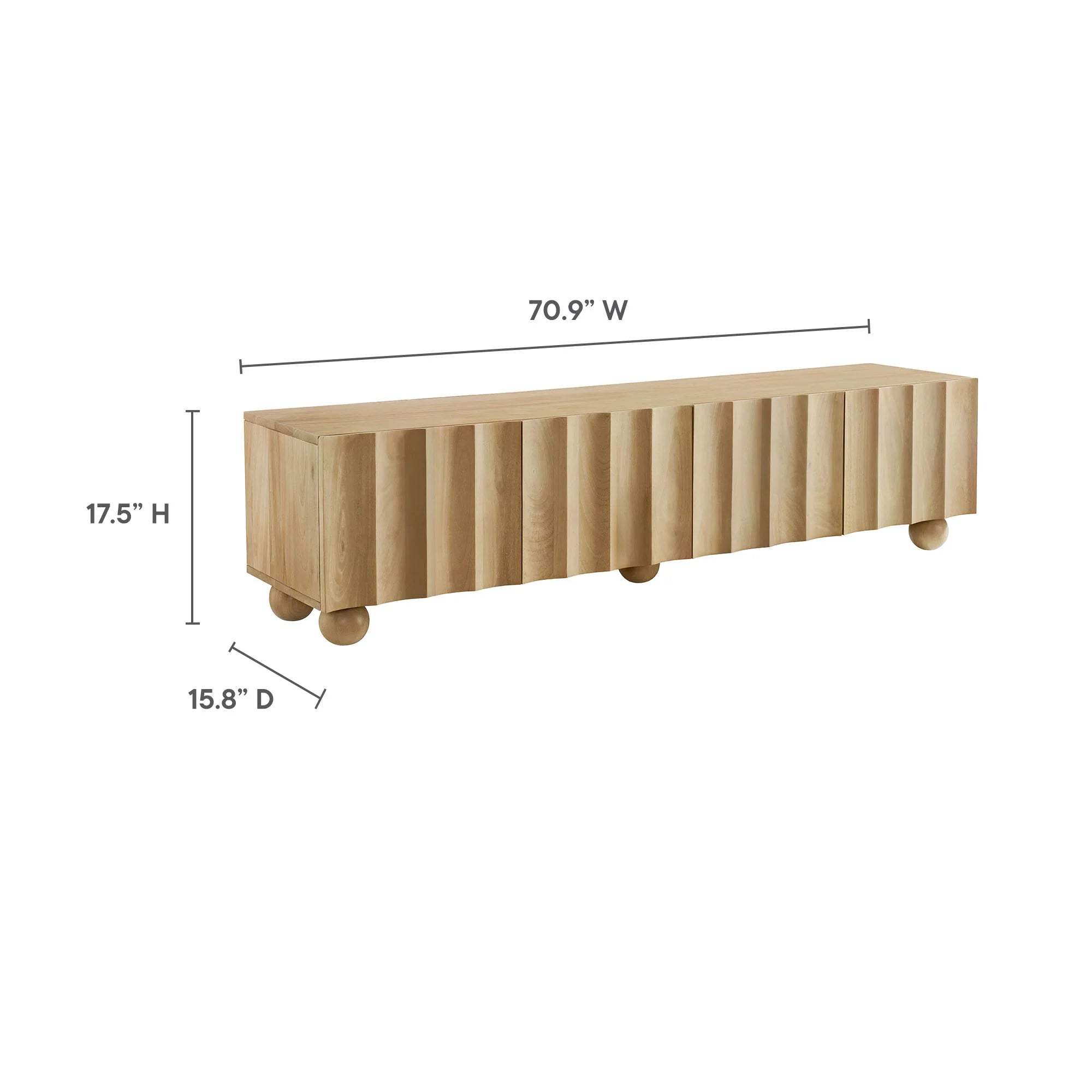 Sorren Scalloped Wood TV Stand