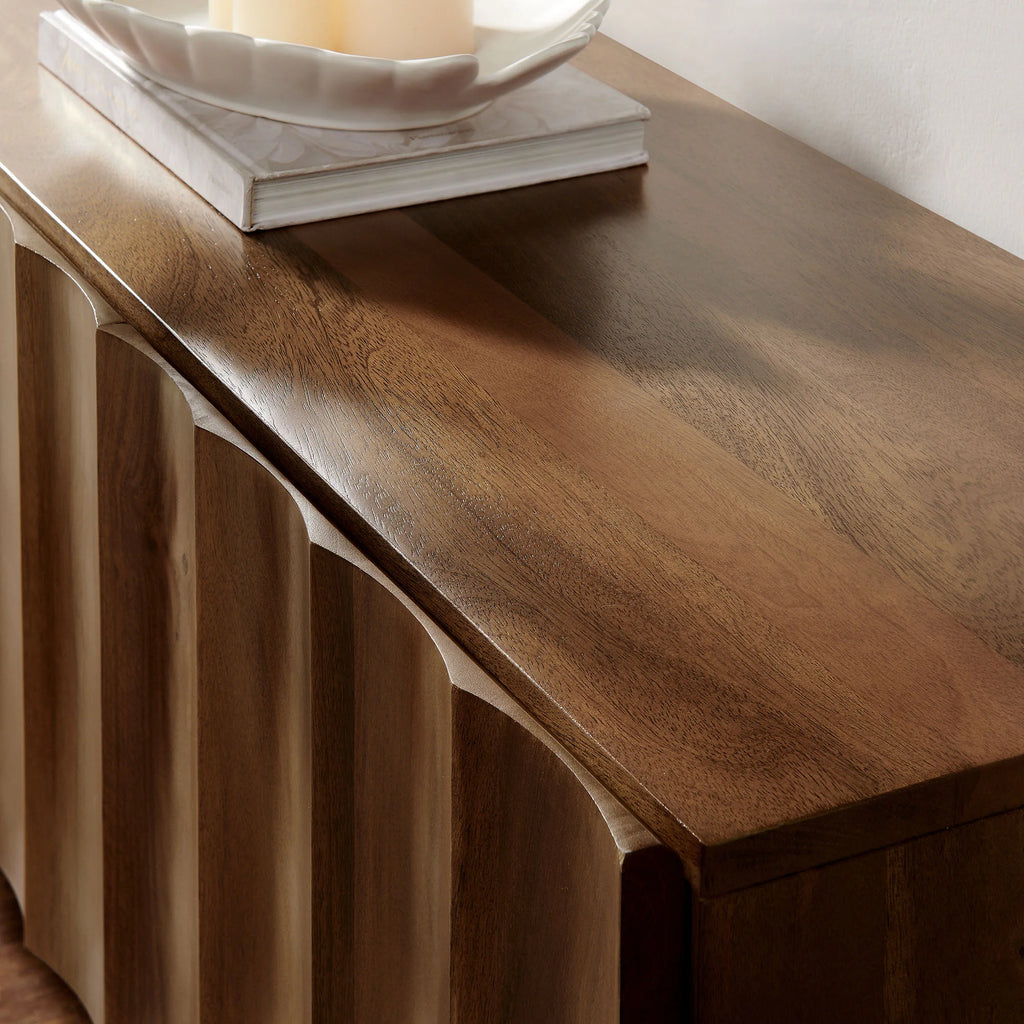 Sorren Scalloped Wood TV Stand