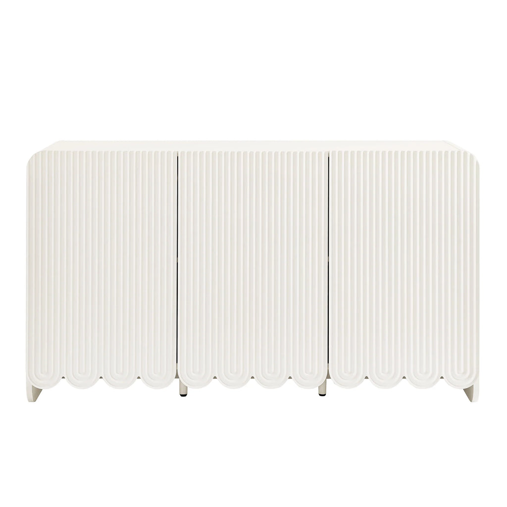 Dahlia Fluted and Scalloped Sideboard Storage Cabinet