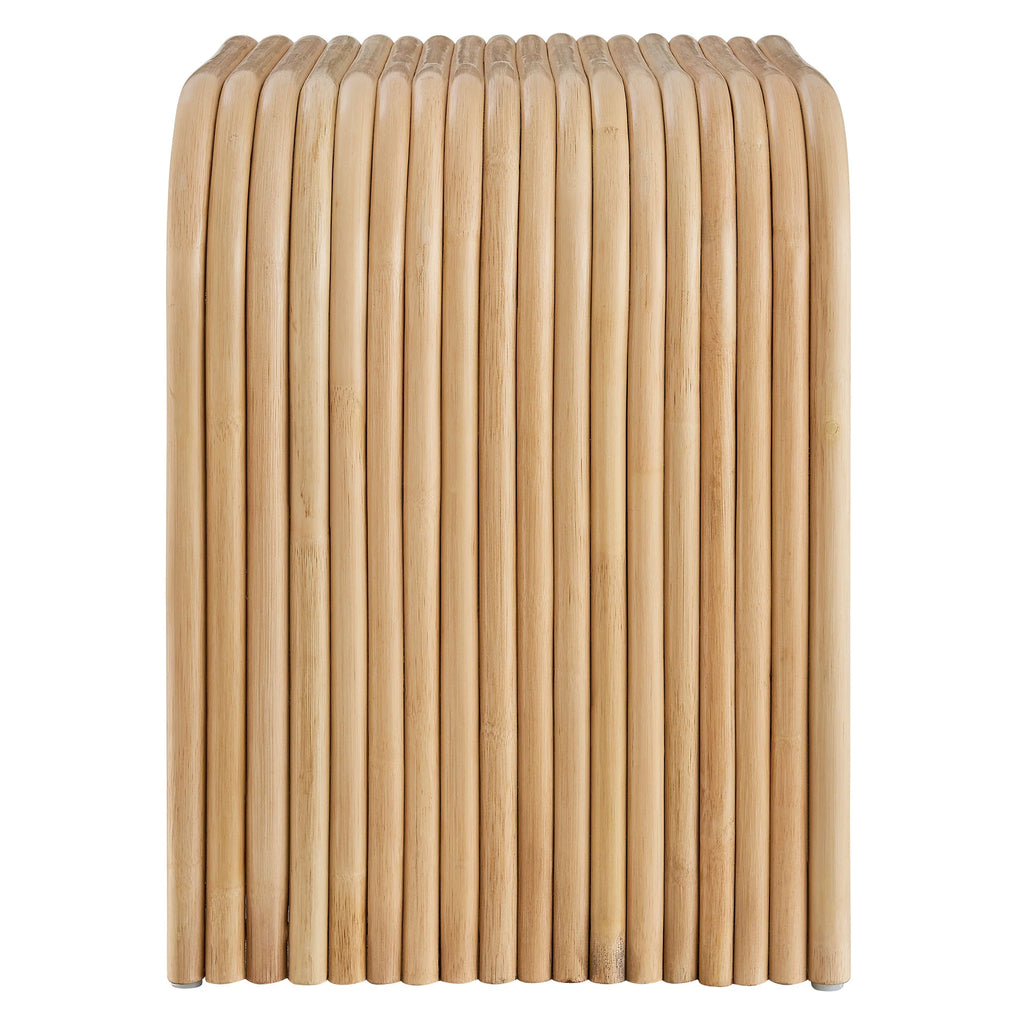 Eve Curved Natural Rattan Side Table