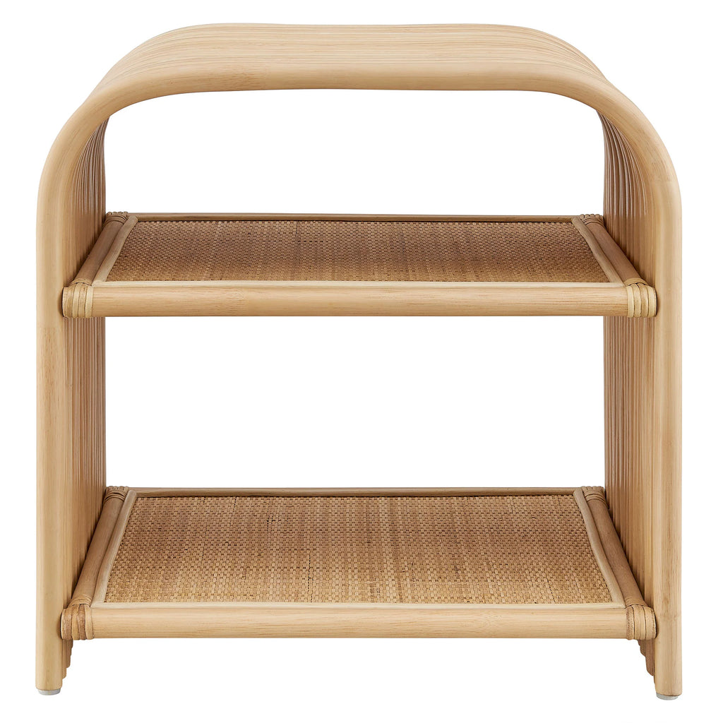 Eve Curved Natural Rattan Side Table