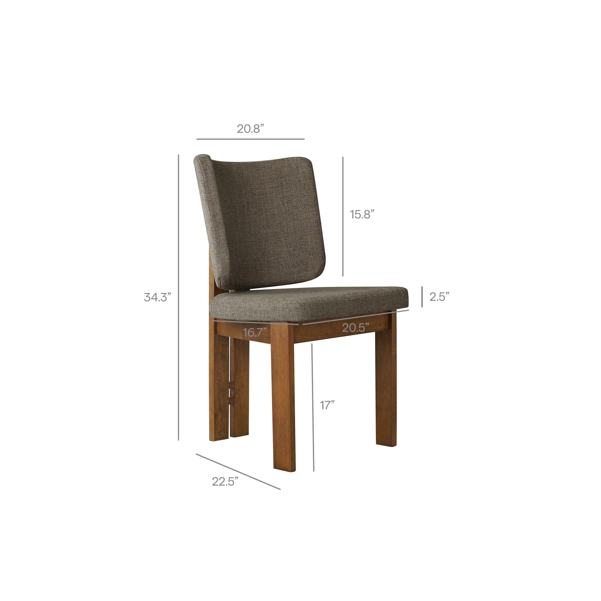 Alba Armless Upholstered Dining Chairs Set Of 2