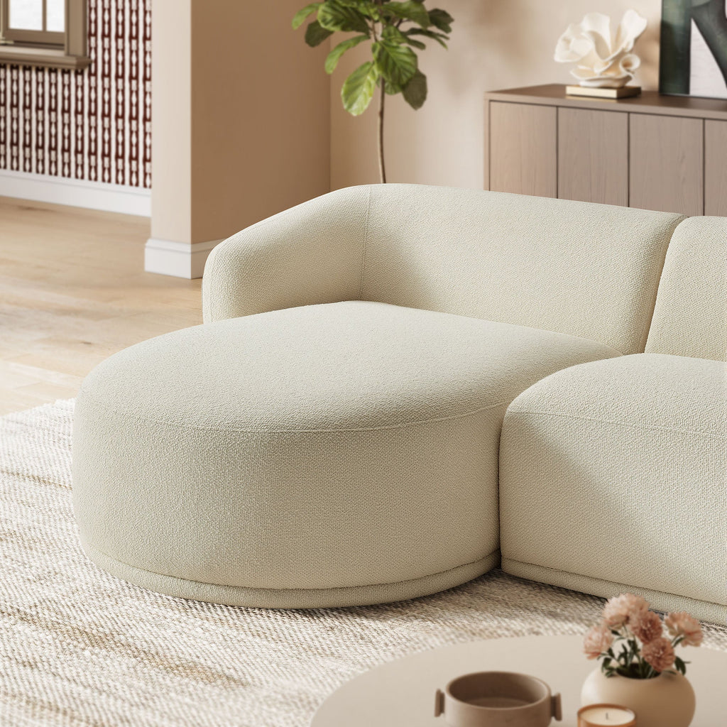 Monica Boucle Fabric Modular Sofa with Chaise