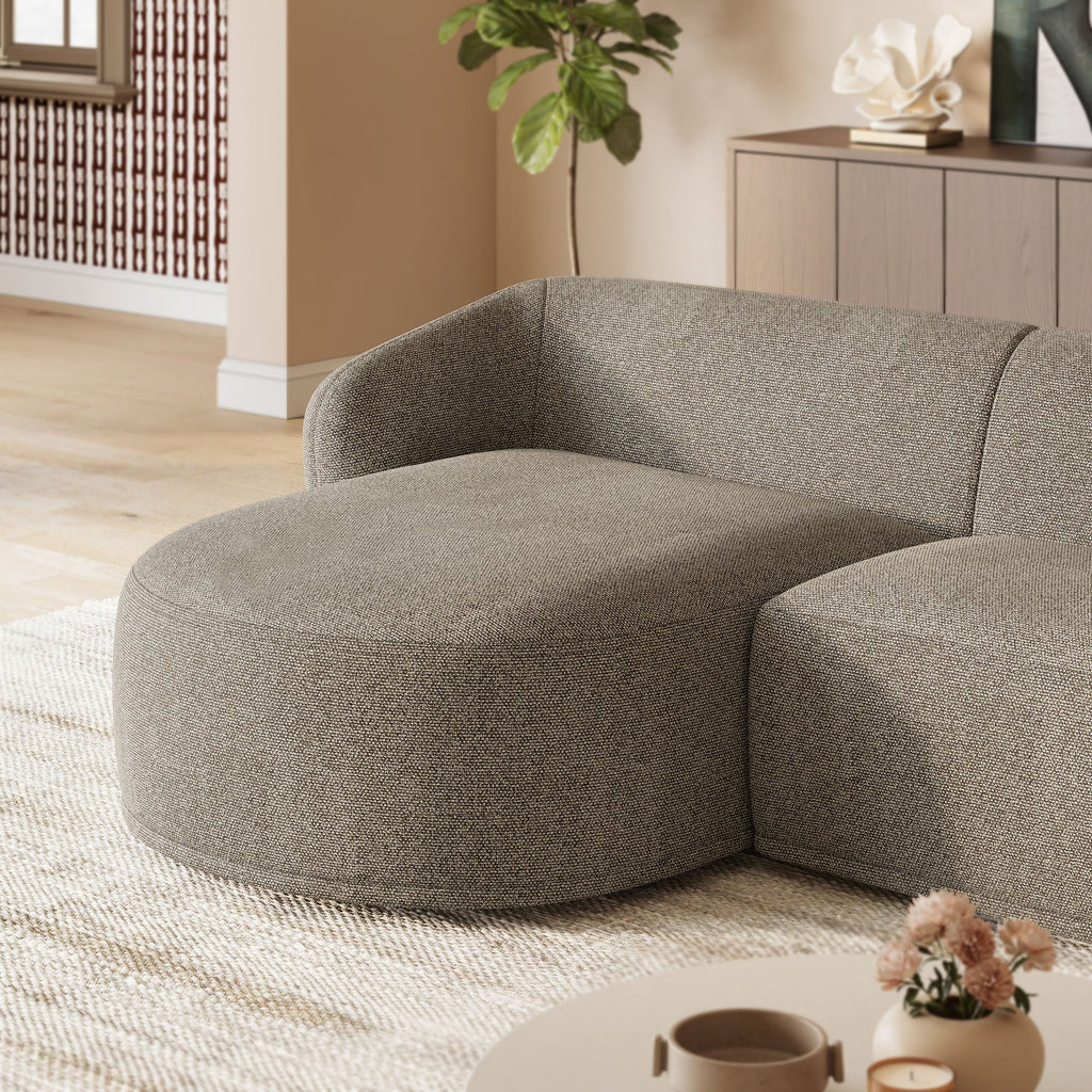 Monica Boucle Fabric Modular Sofa with Chaise