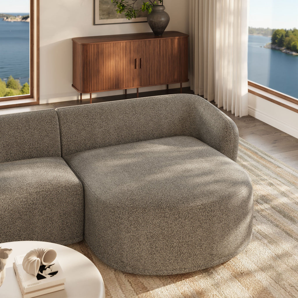 Monica Boucle Fabric Modular Sofa with Chaise