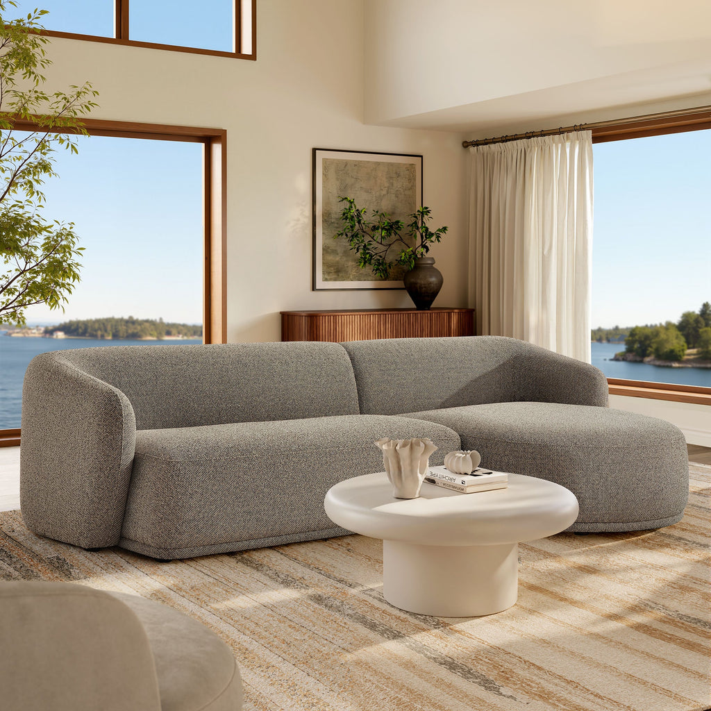 Monica Boucle Fabric Modular Sofa with Chaise