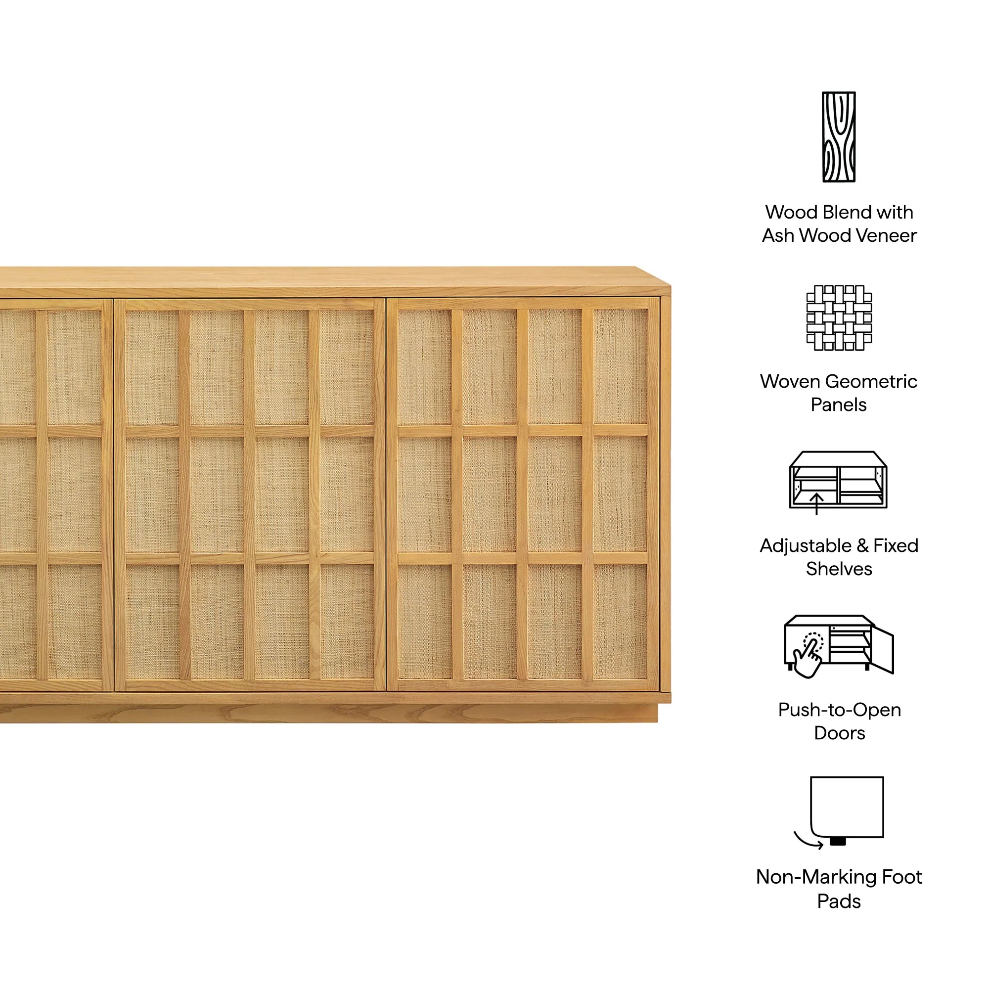 Aiko 76 Inch Japandi Sideboard