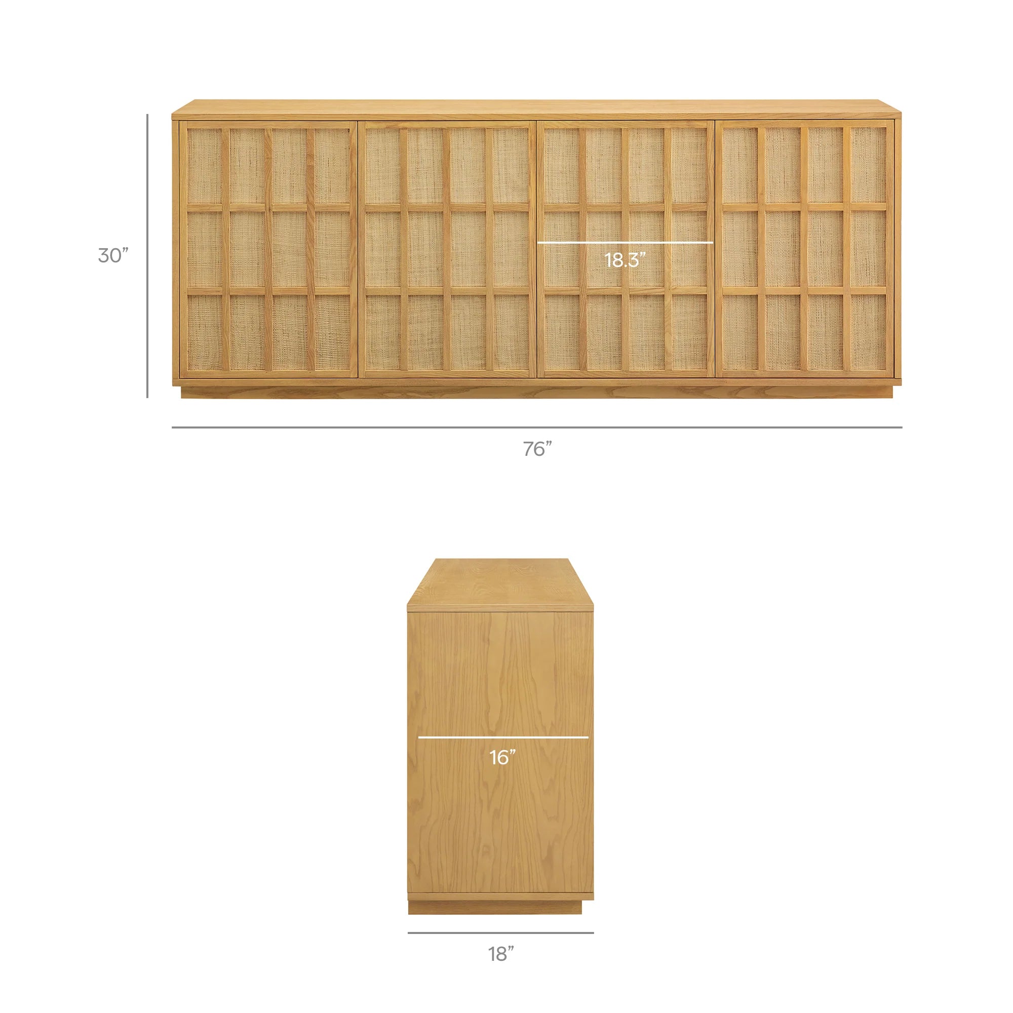 Aiko 76 Inch Japandi Sideboard