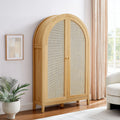 Calista 63 Inch Arched Storage Cabinet With Folding Desk