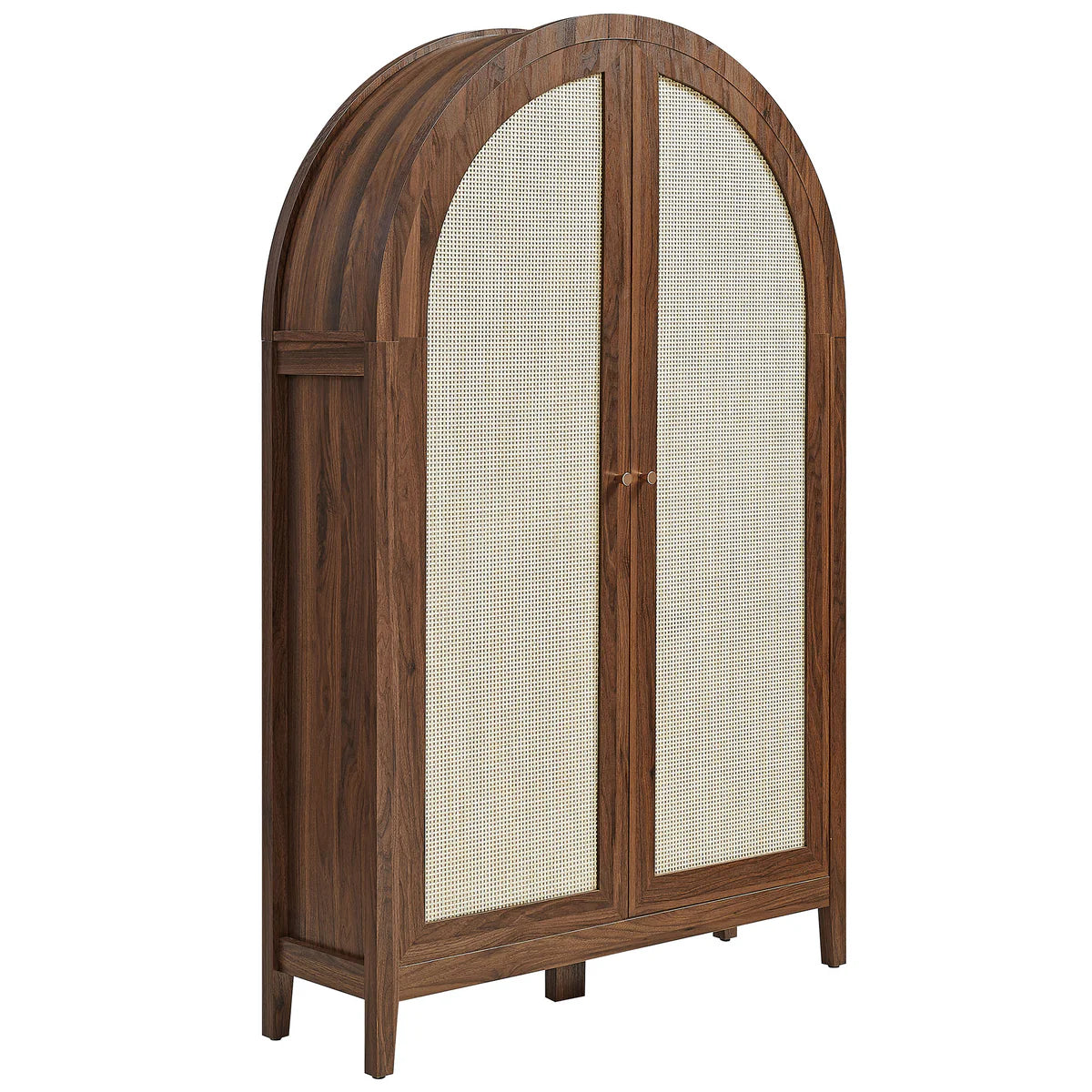 Calista 63 Inch Arched Storage Cabinet With Folding Desk