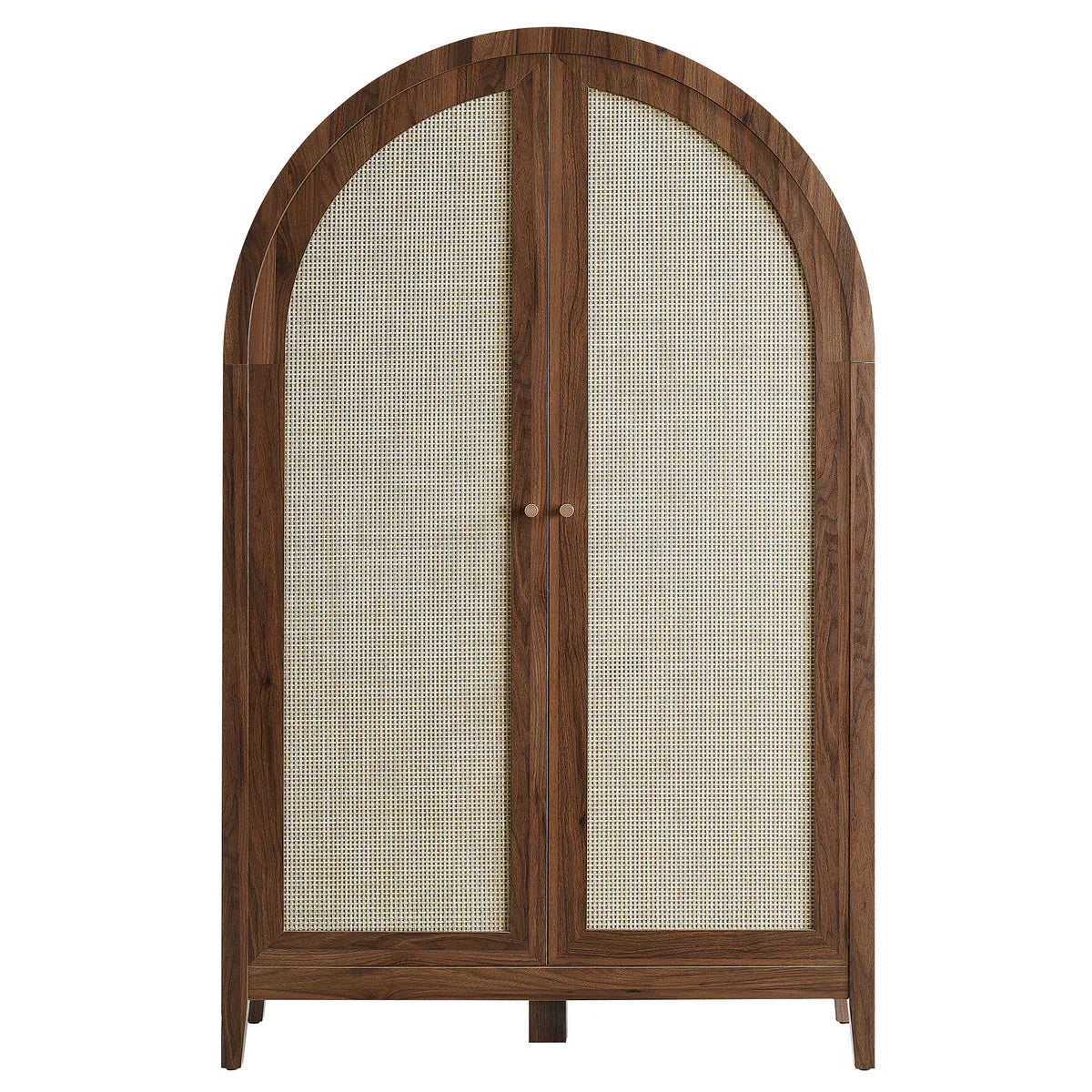 Calista 63 Inch Arched Storage Cabinet With Folding Desk