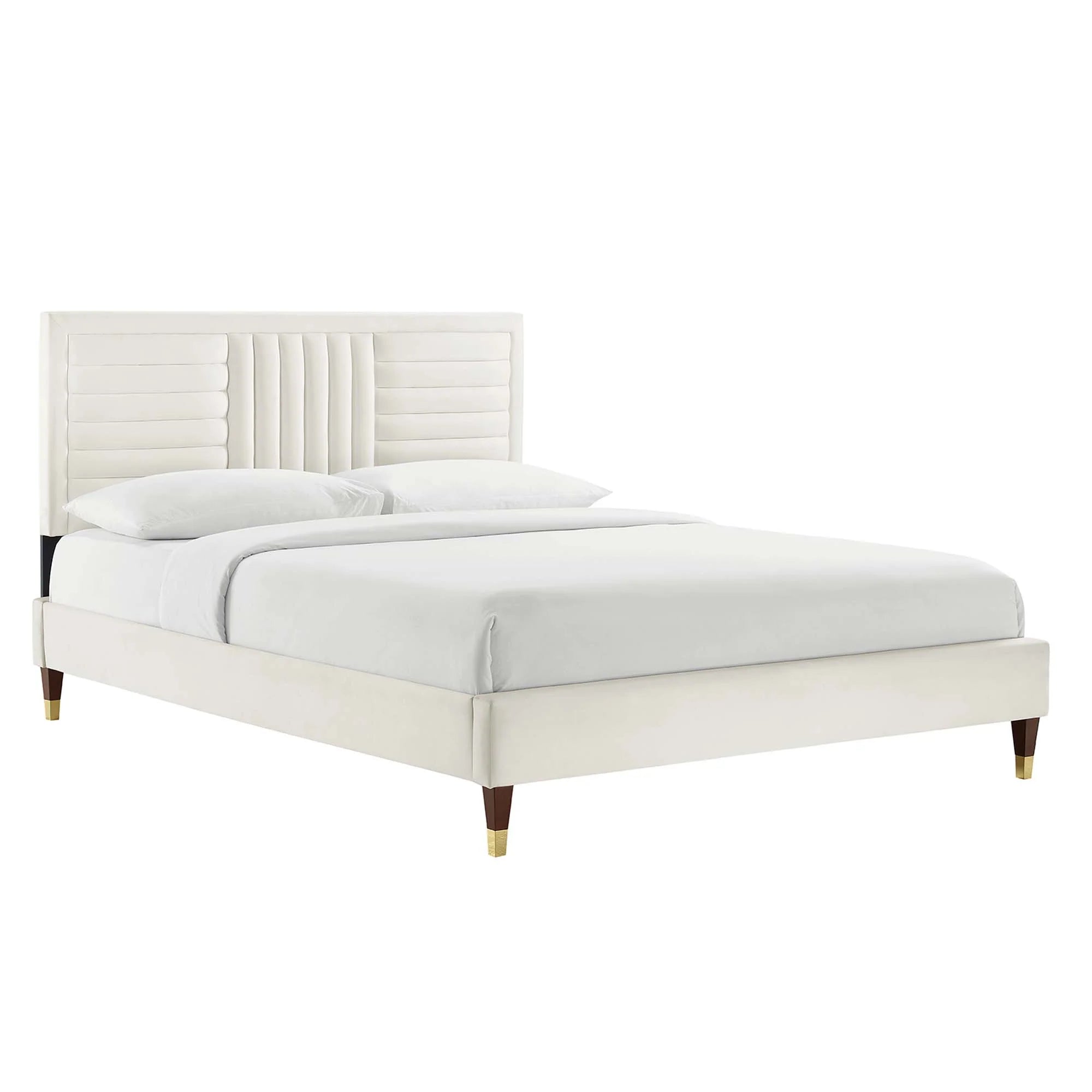 Sofia Channel Tufted Performance Velvet Platform Bed