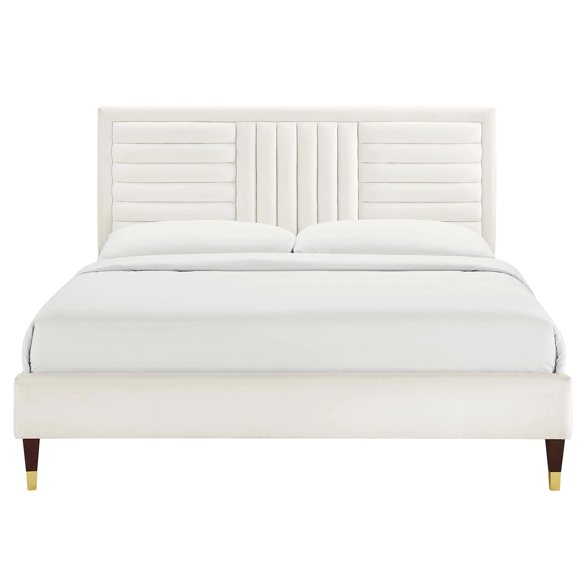 Sofia Channel Tufted Performance Velvet Platform Bed