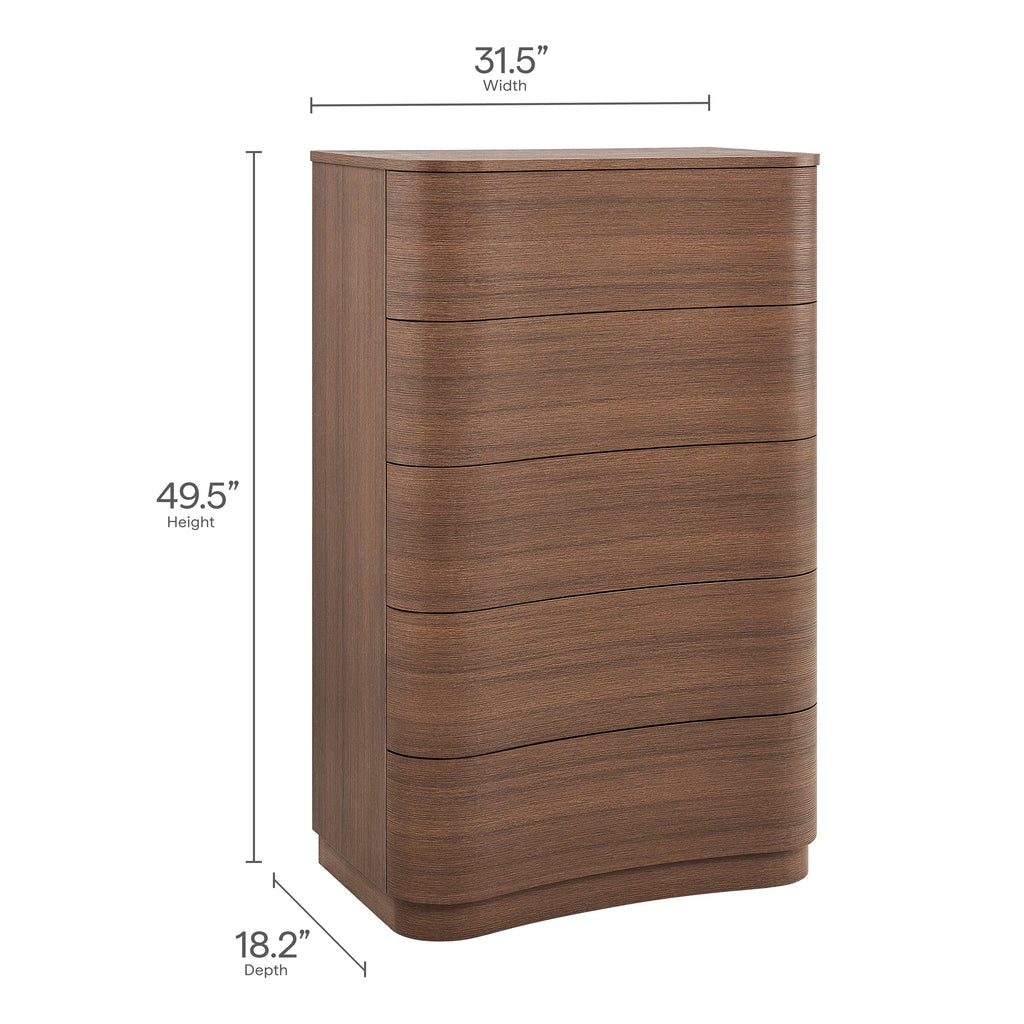 Mirae 5-Drawer Curved Dresser Chest