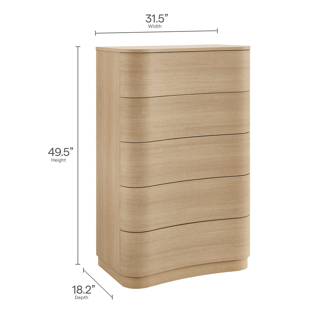 Mirae 5-Drawer Curved Dresser Chest