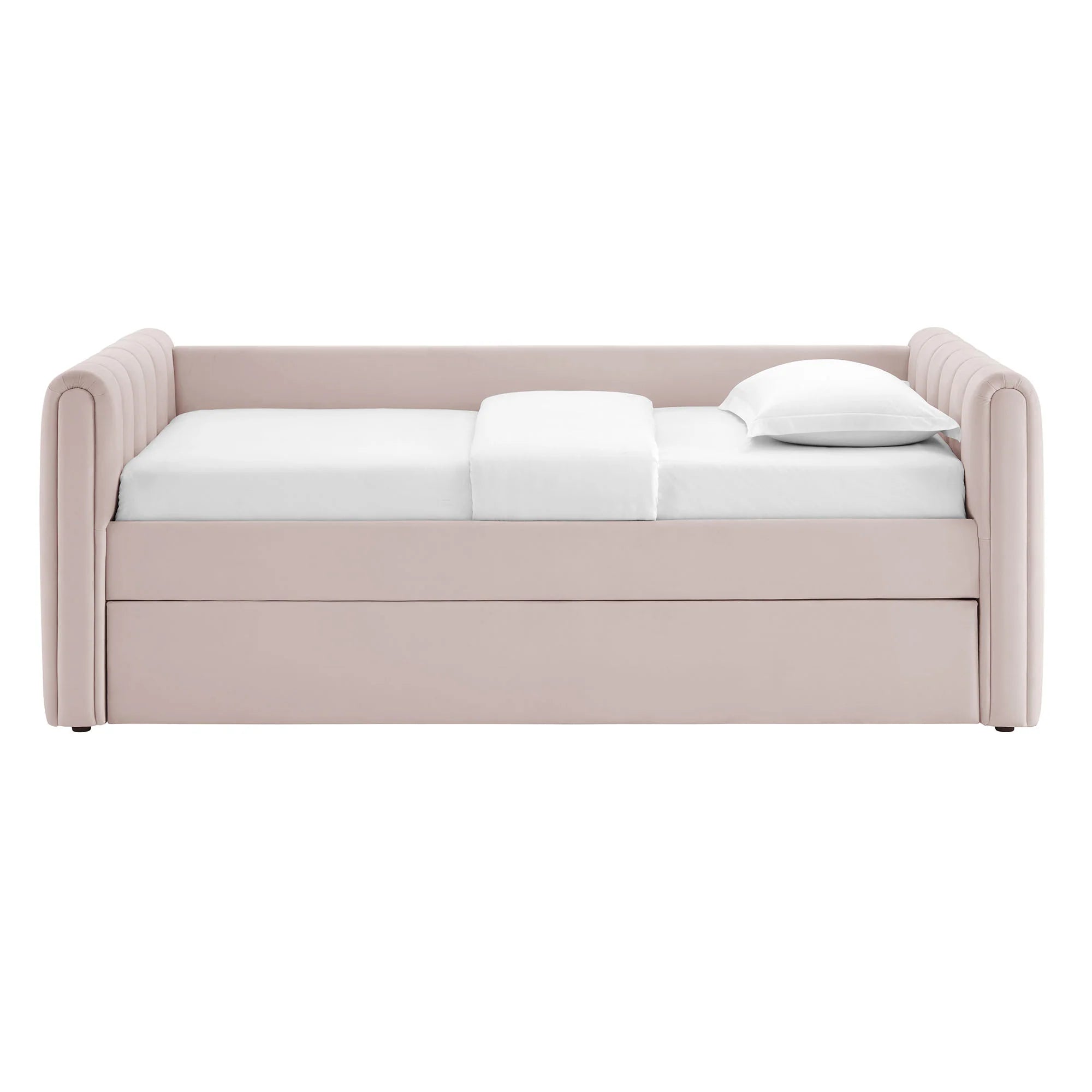 Veyla Channel Tufted Performance Velvet Twin Daybed With Trundle