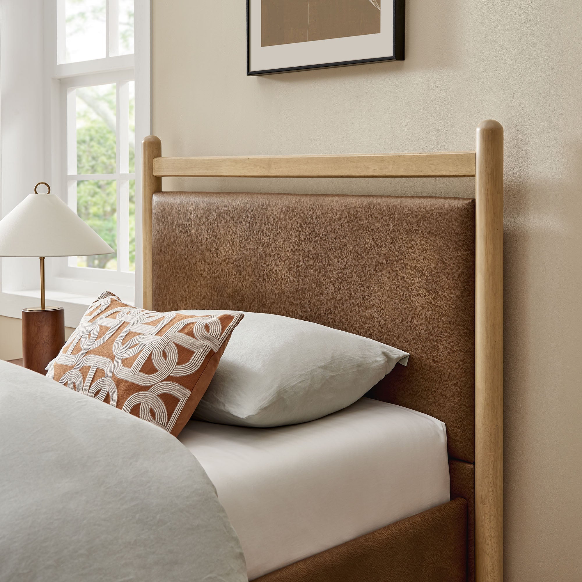 Ginny Vegan Leather Platform Bed