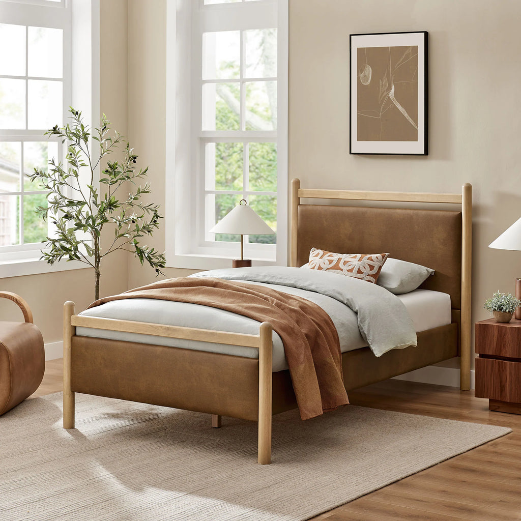 Ginny Vegan Leather Platform Bed