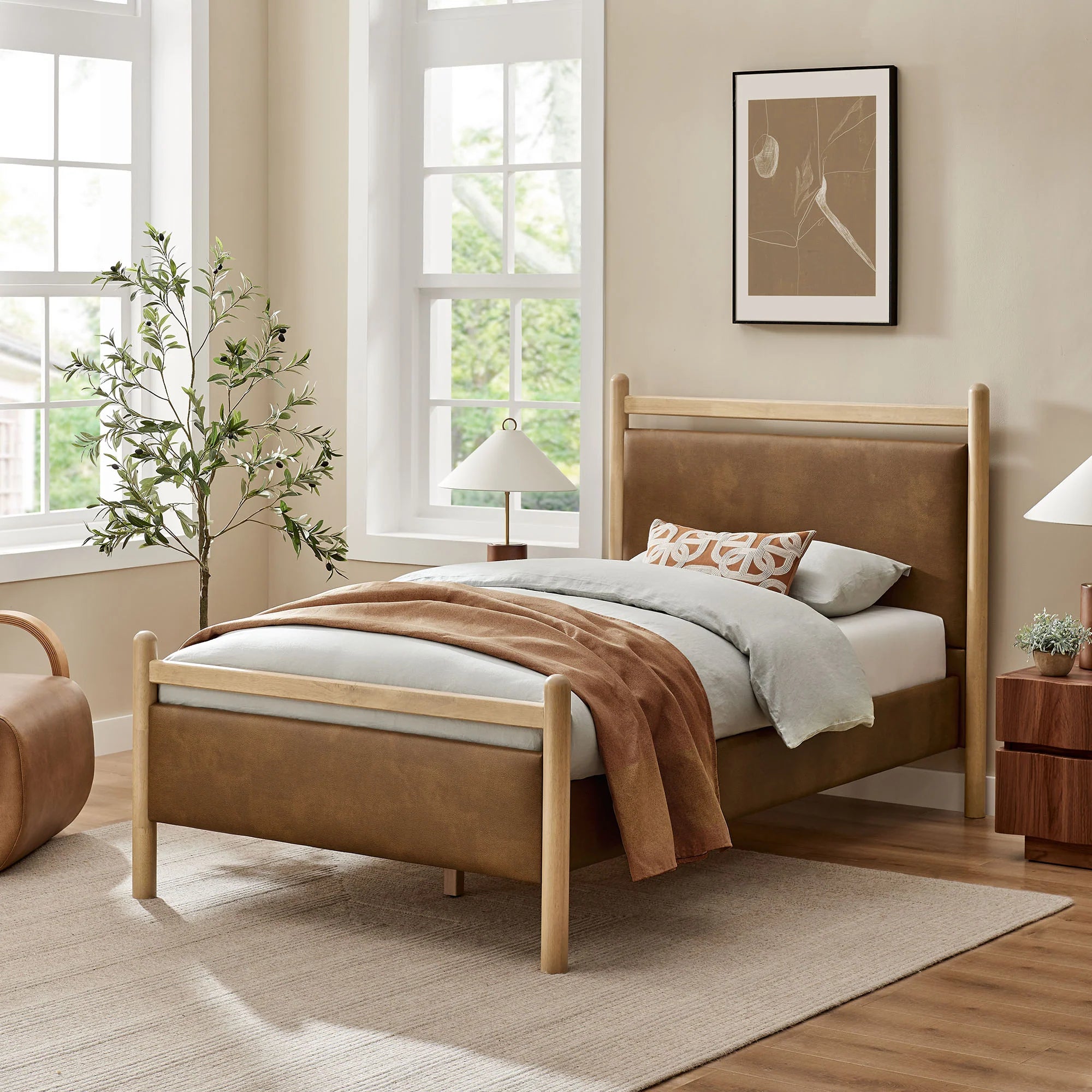 Ginny Vegan Leather Platform Bed