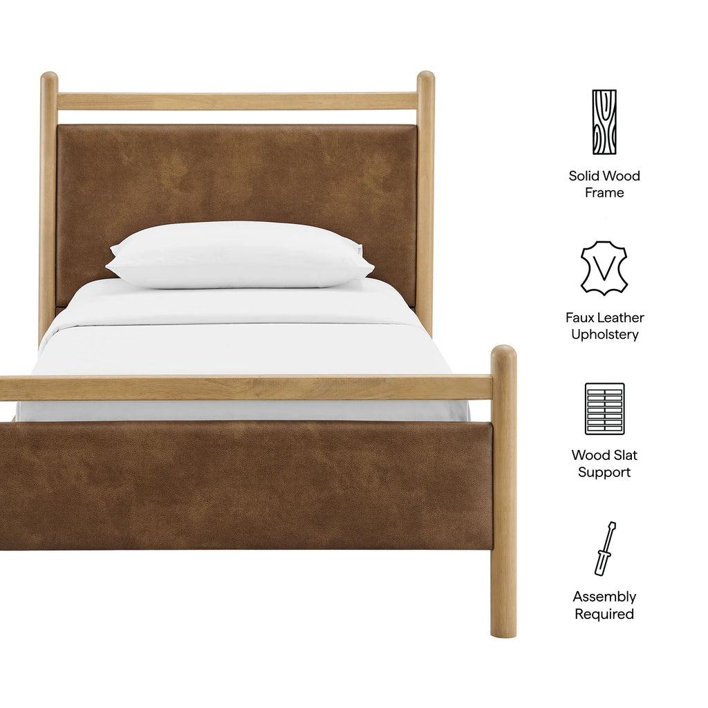 Ginny Vegan Leather Platform Bed