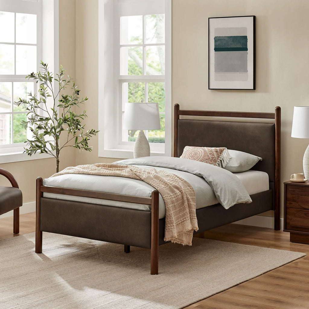 Ginny Vegan Leather Platform Bed
